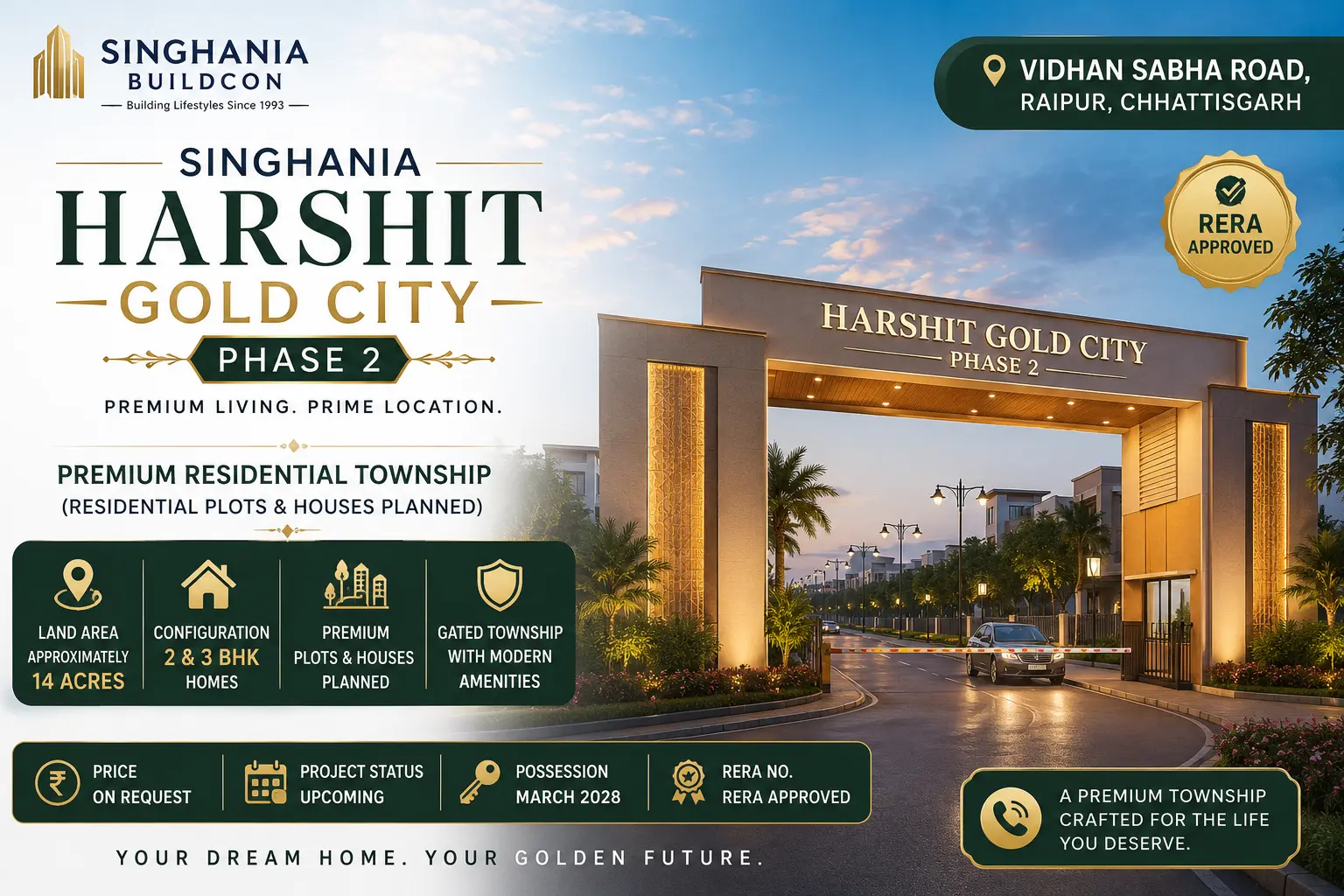 Singhania Harshit Gold City Phase 2 Raipur Banner