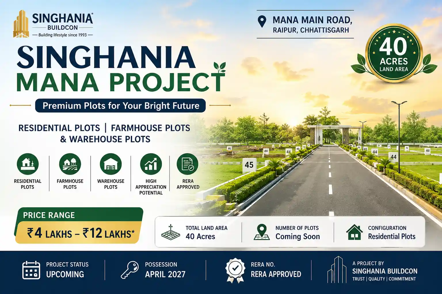 Singhania Mana Project Raipur Banner